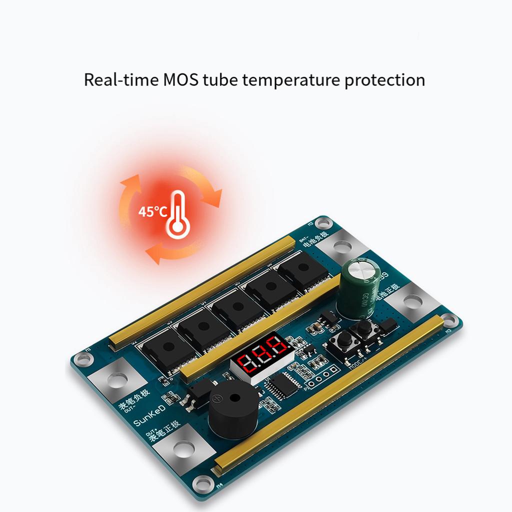 Portable 18650 Battery Spots Welder Control Board Set 12V High Current 1500A 99 Adjustable Level Temperature Monitoring