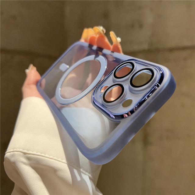 

Для Iphone 14 Магнитный прозрачный чехол-бампер с беспроводной зарядкой для телефона Iphone 14 13 12 11 Pro Max противоударный защитный чехол для объектива For iPhone 14