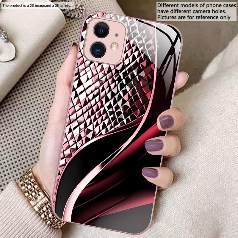 

Abstract Geometry Art For iPhone 17 Air 16 E 15 14 13 Plus 12 mini 17 Pro Max 11Pro XR Xs X 7 8 11 Tempered Glass Phone Case iPhone 13 mini
