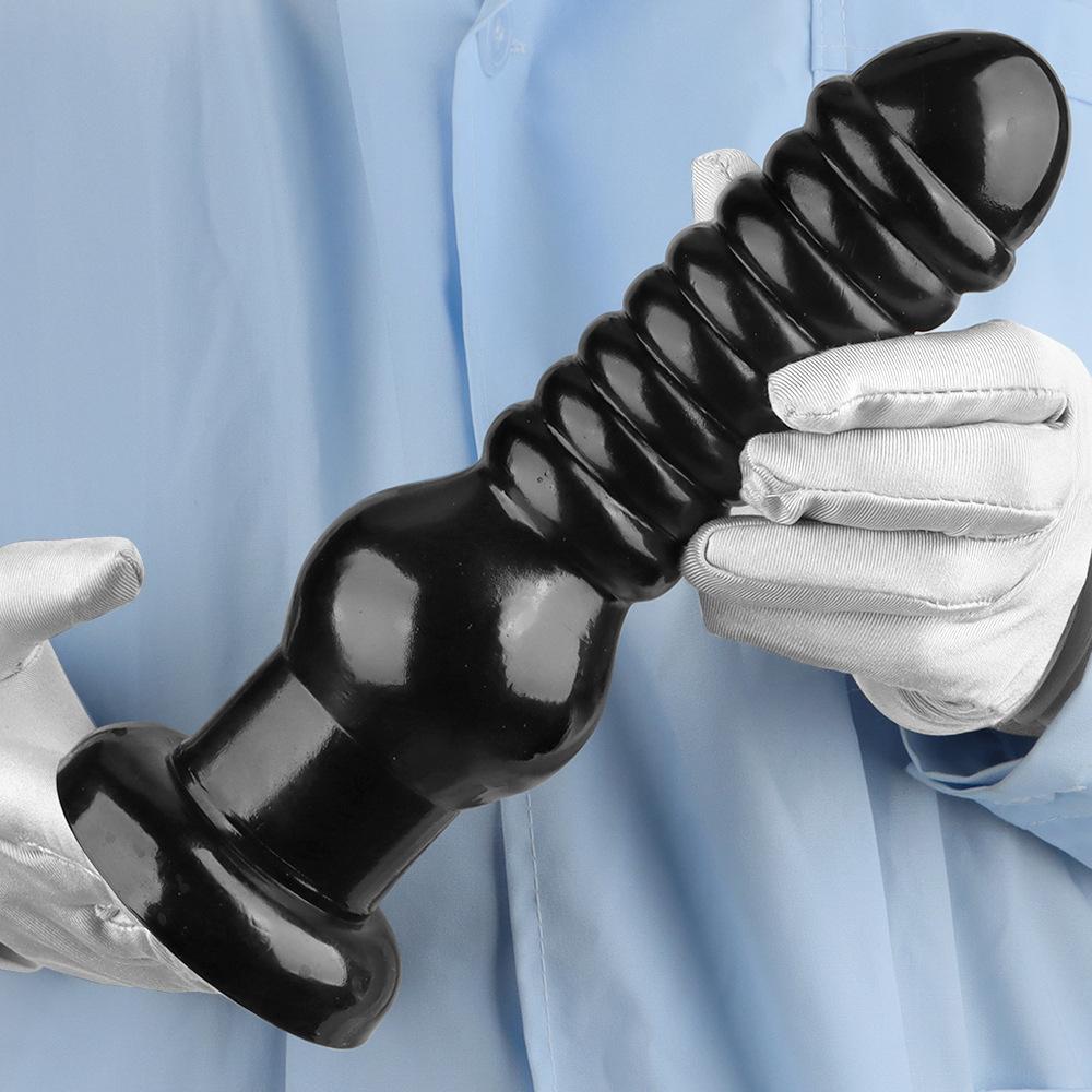 24.5cm Black PVC Beaded Dildo Masturbator Butt Plug Anal Dilator Sex Toy Realistic Dick Big Penis