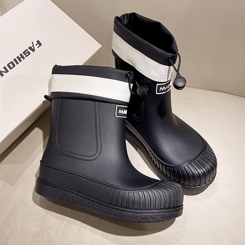 

Ladies Fashionable Anti-Slip Soft And Comfortable Waterproof Rain Boots Outdoor Hiking Rainy Day Camping Water Shoes 35 чёрный