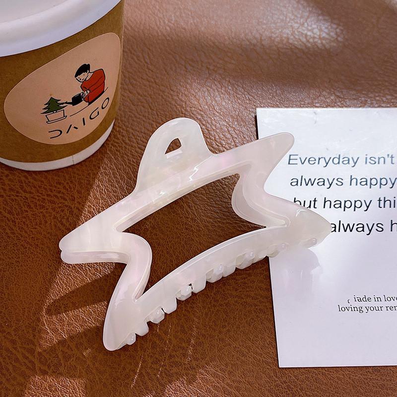 

Потрясающая большая заколка для волос в форме звезды из ацетата 8,8 см для стильных причесок и конских хвостов Colorful White