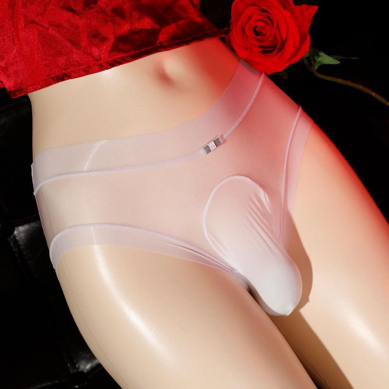 Piaofei Shiny Silky Men's Stockings Panties Sexy Transparent Fully Revealed Ultra-thin and Traceless Summer JJ Set Sex Panties