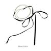 Chic Ribbon Necklace Pendant Necklace Double Layer Necklace Beads Necklaces