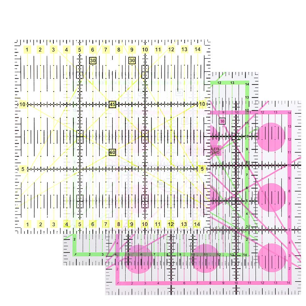 3pcs Clothes Sewing Quilting Ruler DIY Stitching Measuring Drawing Ruler 15 x 15cm