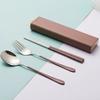 Tableware Set Rust-proof Smooth Surface Stainless Steel Spoon Fork Chopsticks Portable Cutlery Set with Box Kitchen Accessories