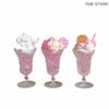1Pcs Miniature Pink Ice Cream Cup Drink Model Food Toy For Doll Accessories Doll House Decoration Kids Gift