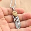 European and American Animal Eagle Feather Pendant Personalized Punk Retro Trendy Men Feather Pendant