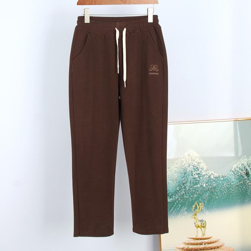 Winter velvet women's pants children's high waist casual embroidered trousers large size women's pants windproof pants black pants walking pants