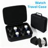 Portable Watch Travel Case, Storage Box Organizer with Sponge Insert for Apple Watch Huawei Samsung Smartwatch Multi Slot Holder