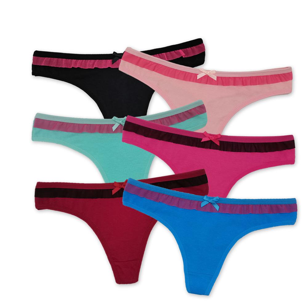 

Нижня білизна Жіночі сексуальні стрінги Бавовняні трусики з принтом Жіноча білизна Tangas для жінок 6 шт. XL зелений