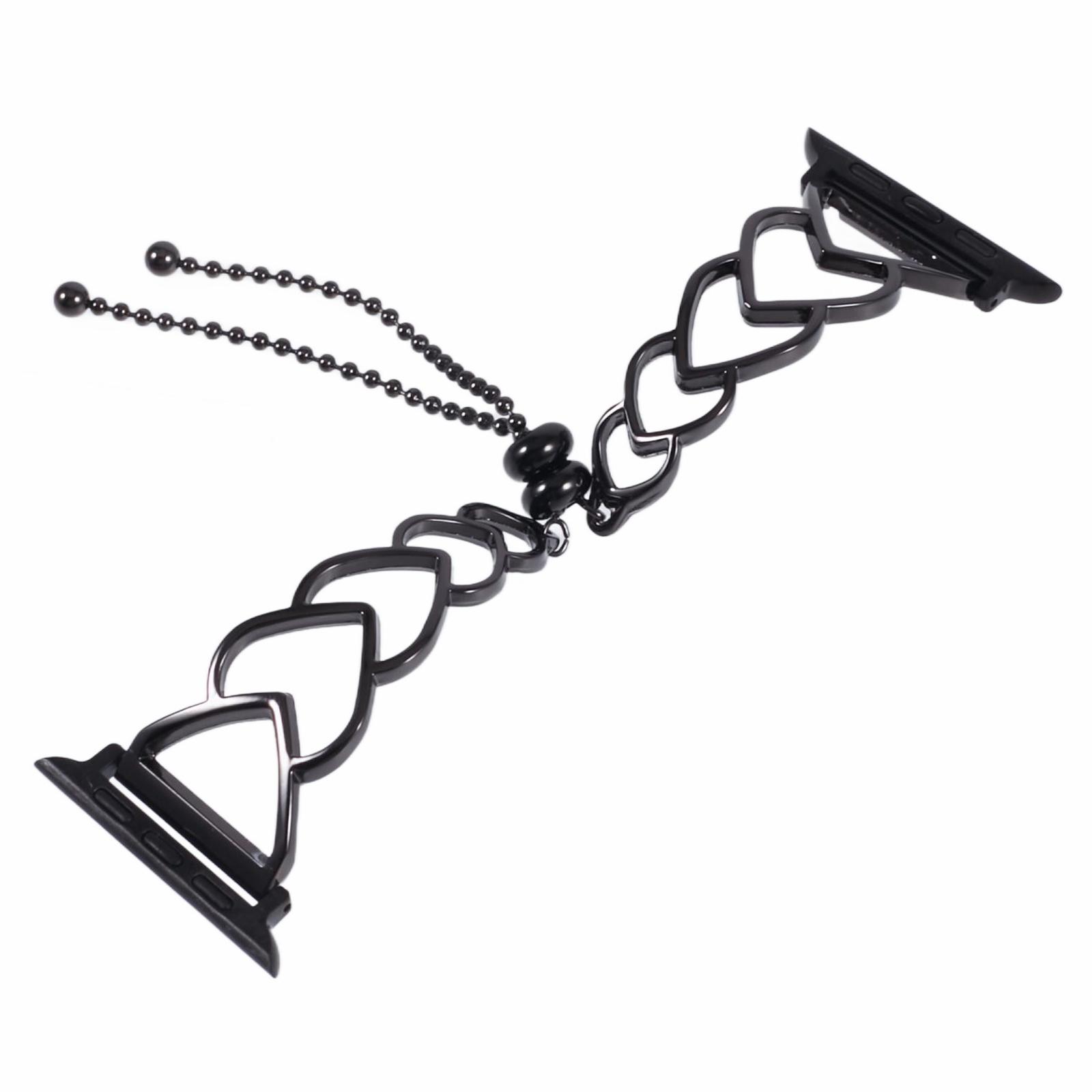 

Watch Strap for Apple Watch Series 10 42mm/9 8 7 41mm/SE (2023) SE (2022) SE 6 5 4 40mm/3 2 1 38mm Heart Shape Steel Smart Watch Strap Black