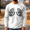 Men's Knit Long Sleeve Neck T-Shirt with Halloween Print Casual Top