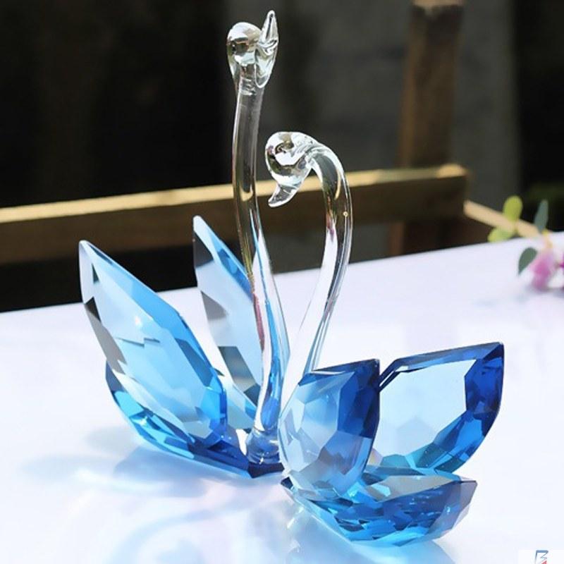 Lucky Gifts Collection of Colorful Crystal Swan Statue Home Ornament and Figurine Other Crystal Crafts