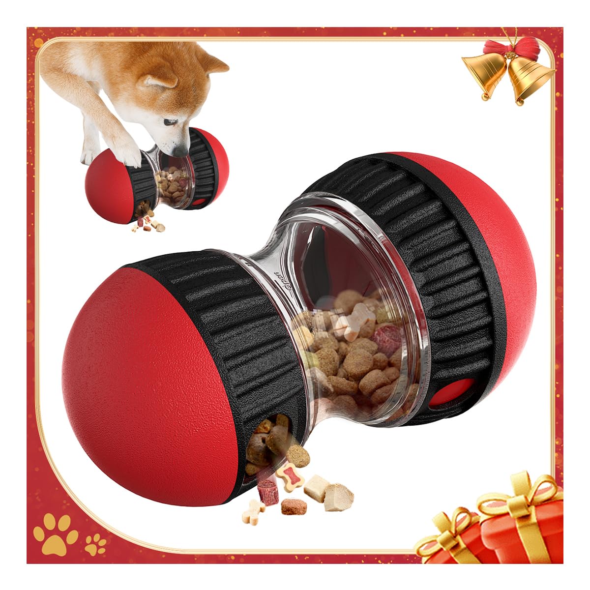 

Игрушка для собак Mankoda IQ Treat Игрушка-лакомство для собак Мяч Интерактивная игрушка для собак Игрушка для корма для собак Медленный Медленный Темп Уменьшает Скуку Мяч, Мяч, Диспенсер, - Стимулятор, красный