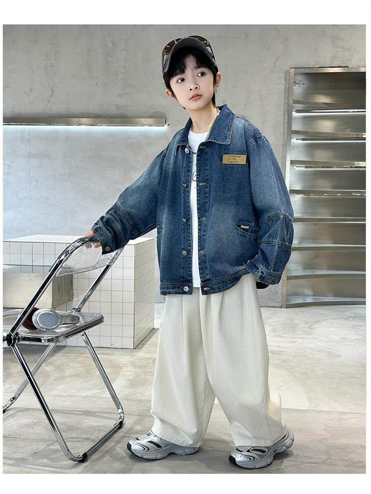 Boys' Spring Wear 2026 New Spring Mid to Large Children's Wear Spring and Autumn Style Boys' Cowboy Rascal Handsome Fashion Trend
