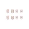 Artificial Nails Flashing Love Short Thin Pink Transparent Nail Stickers Removable