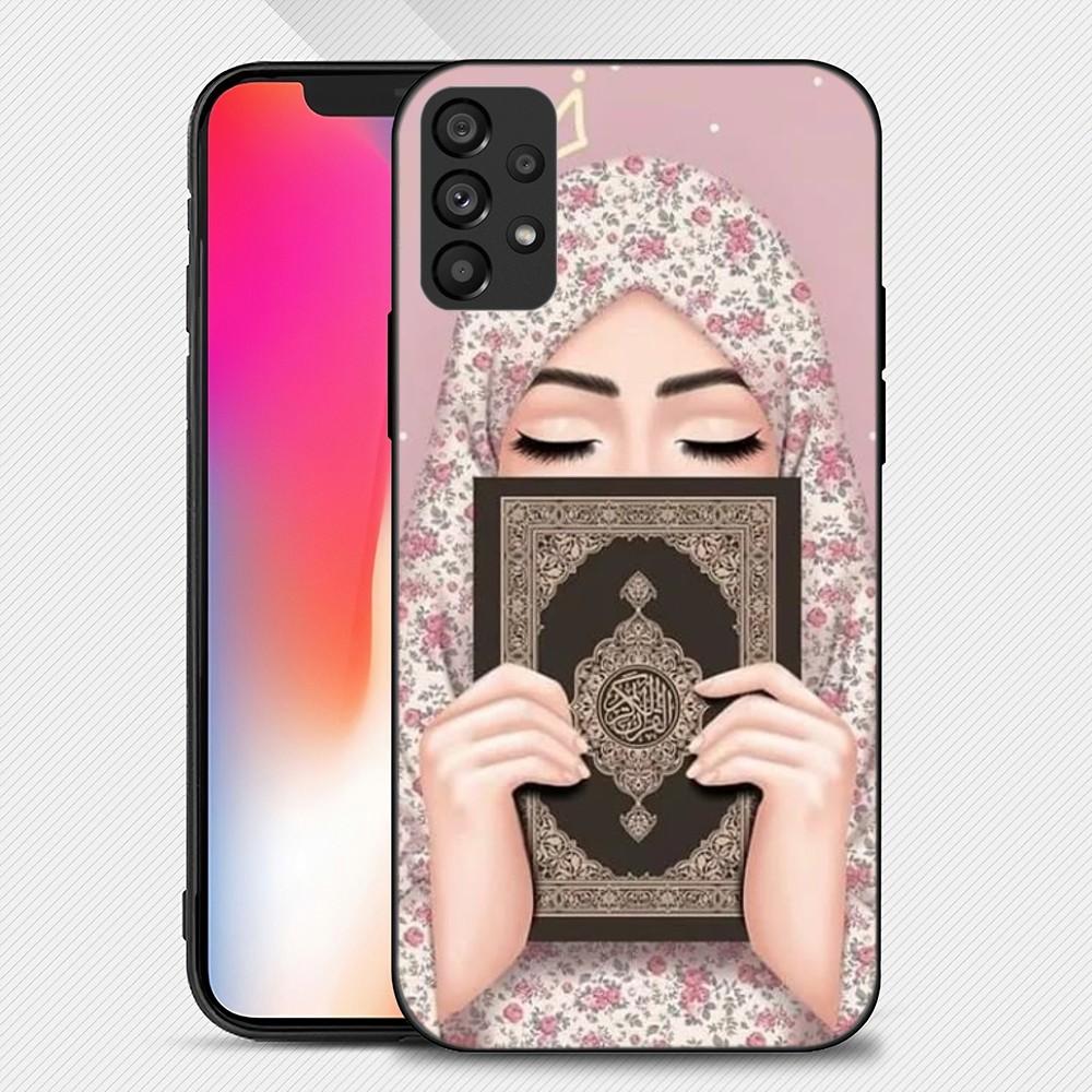 Muslimský Islámský Arabský Hidžáb Obličejová Mřížka Oči Korán Pouzdro na Telefon Pro Samsung Galaxy S22 S23 Ultra S21 S20 FE Plus Note 20 Měkký Kryt