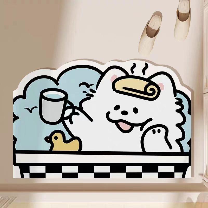 Cute cartoon bathroom absorbent floor mat diatom mud household toilet toilet toilet quick drying non-slip foot pad
