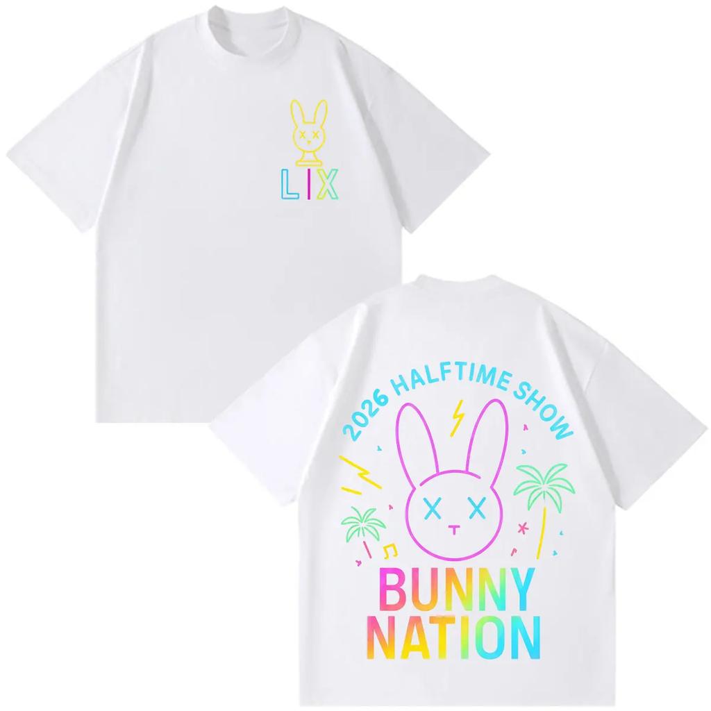 Rapper Bad Bunny Tour 2026 Graphic T Shirt Unisex Women Fashion Casual Tshirts Shortsleeved Loose Casual Cotton Hiphop Tshirts