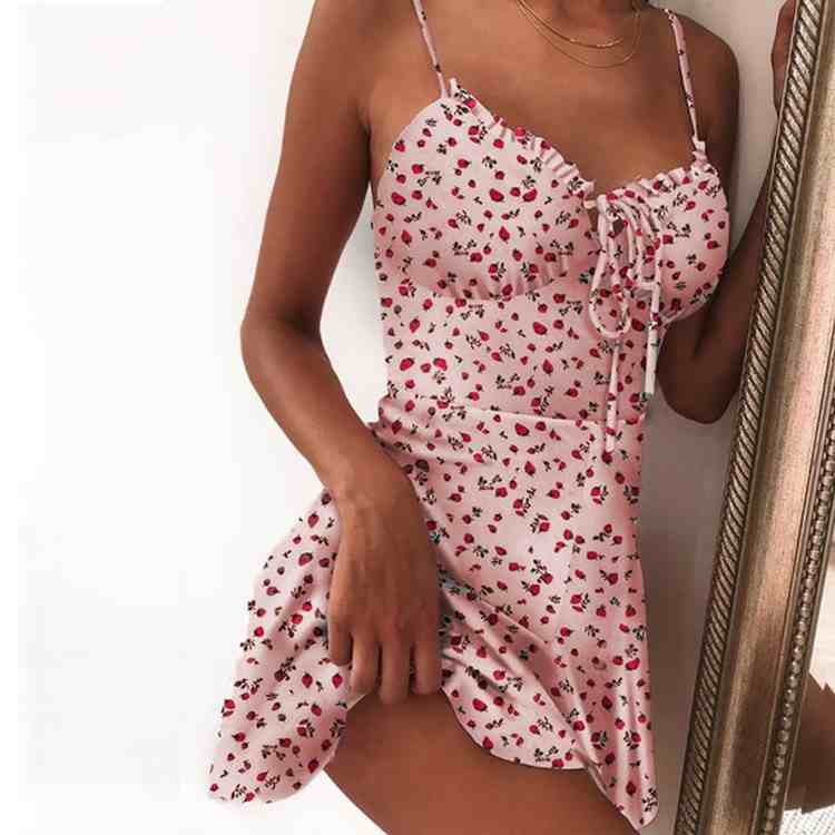 Letní šaty Podvazky Nízký střih Ležérní Pohodlné dámské šaty