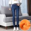 High Waist Skinny Pencil Jeans Mom Fall Winter Thicken Warm Denim Pants Casual Velvet Lined Vaqueros Big Size 38 Stretch Trouser