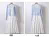 Sweet 2026 White Camisole & Knit Cardigan Skirt Set – New Fashion Two-Piece Dress
