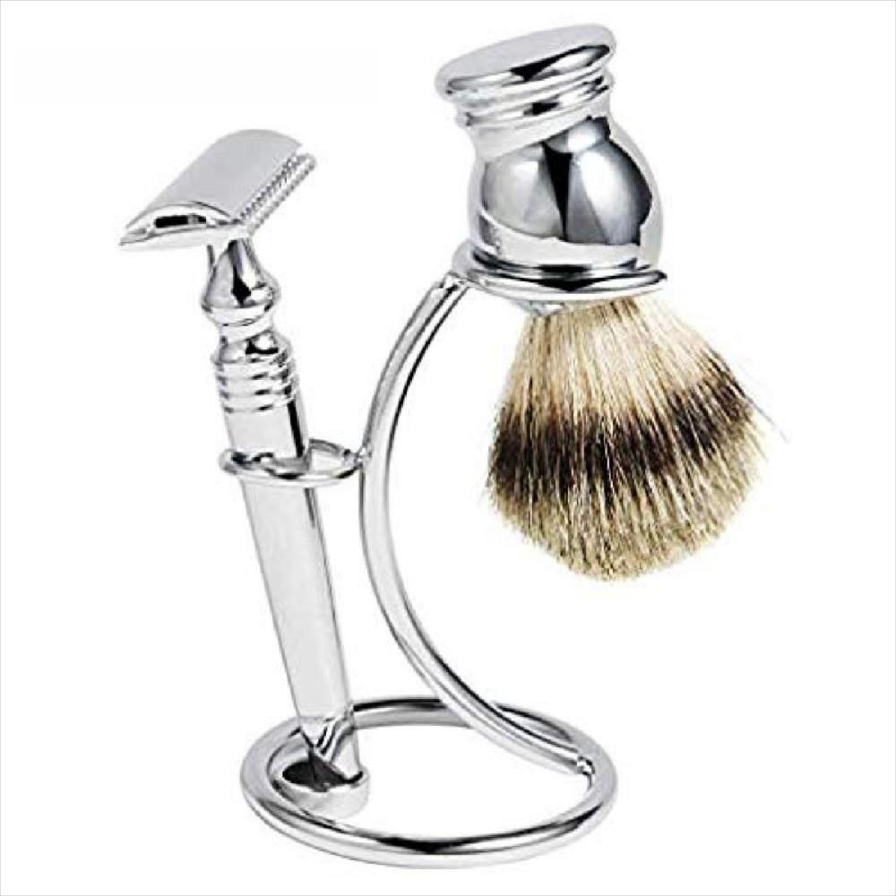 Multifunctional Metal Razor Stand Holder Razor Base Grooming Accessory Art Shaving Brush Stand Mustache Portable