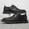 New 2024 Autumn Early Winter Shoes Men Brogues Flat Thick Sole Mens Casual Shoes Black Leather Male Footwear A4832