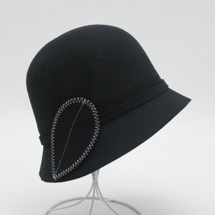 100%Australian Wool Bucket Hat for Women Autumn/winter Warm Felt Hat Leaf Ornament Basin Hat Solid Color Fisherman's Hat Top Hat