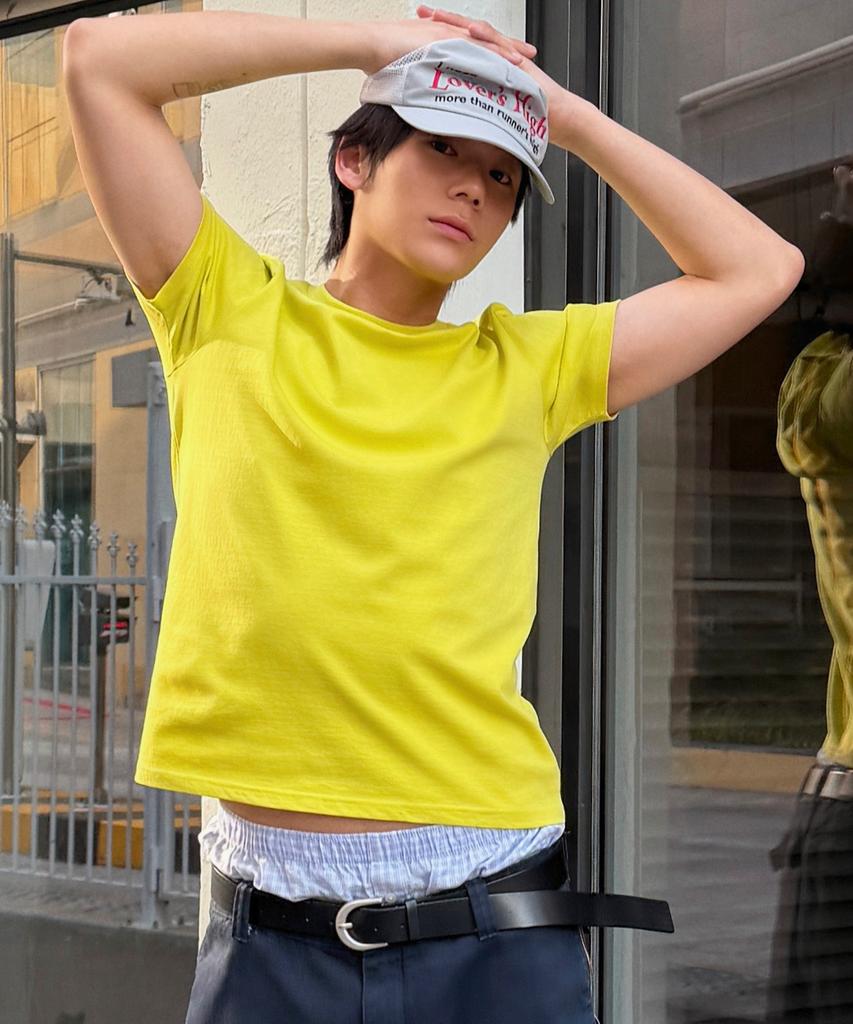 LEIRE 90S Vintage Fit Washed T-Shirt [Lime]