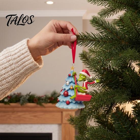 Christmas Tree Hanging Ornaments Green Elf Ornament, Flat Acrylic Pendant Decorations for Car Rearview Mirror Backpack, Festive Holiday Unique