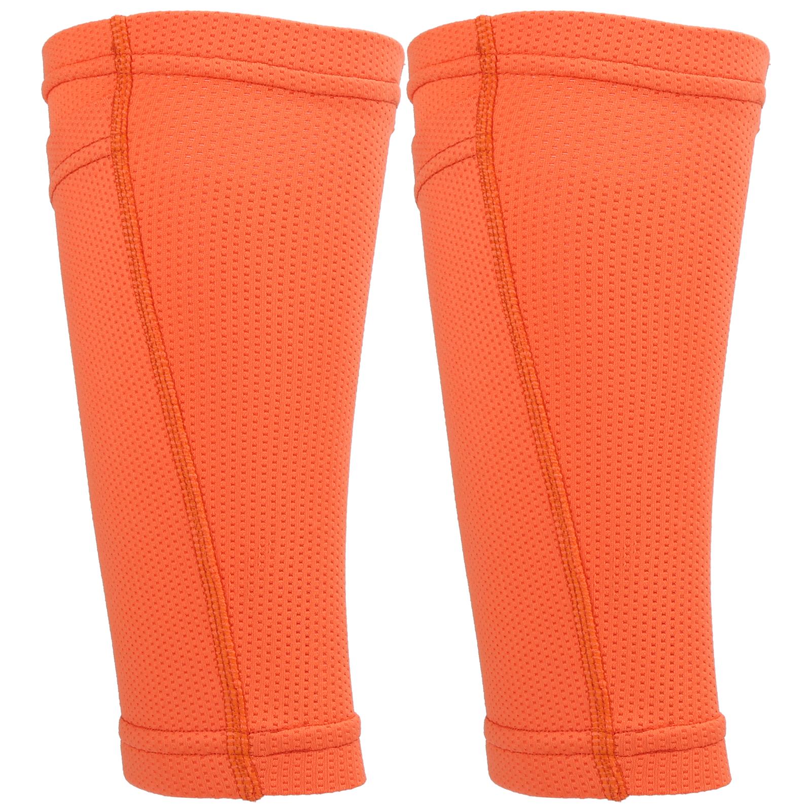 

1 Pair Soccer Shin Guard Socks Double Layer Shin Pad Sleeves for Football Training OrangeYouth M