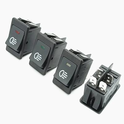 2pc ASW-17D Rocker Switch ON-OFF 2 Position 4 Pins LED 12V 35A Automobile Refitting Fog Lamp with Light