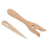 2Pcs Knitting Fork and Eye Needle Kit Multifunctional Wood Weaving Crochet for Jewelry Toys Dresses Weaving Tool