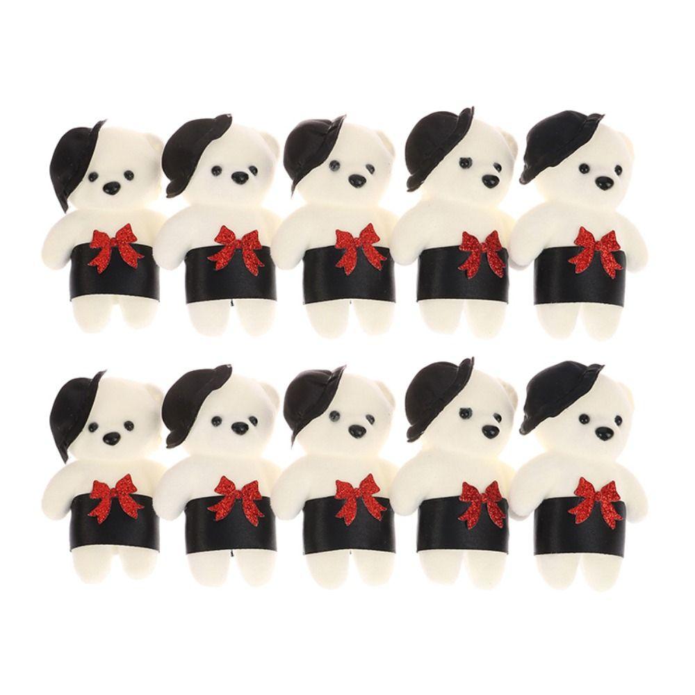 10pcs/set Foam Bear Bear Plush Foam Toys Plush Animal Cartoon Bouquet Doll Valentine's Day