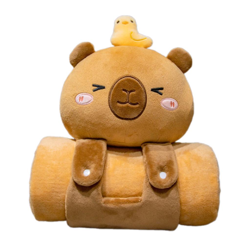 Plush Doll Air Conditioning Blanket Double-Use Pillow Soft Throw Blanket Naping Cushions Blanket Folding Gifts