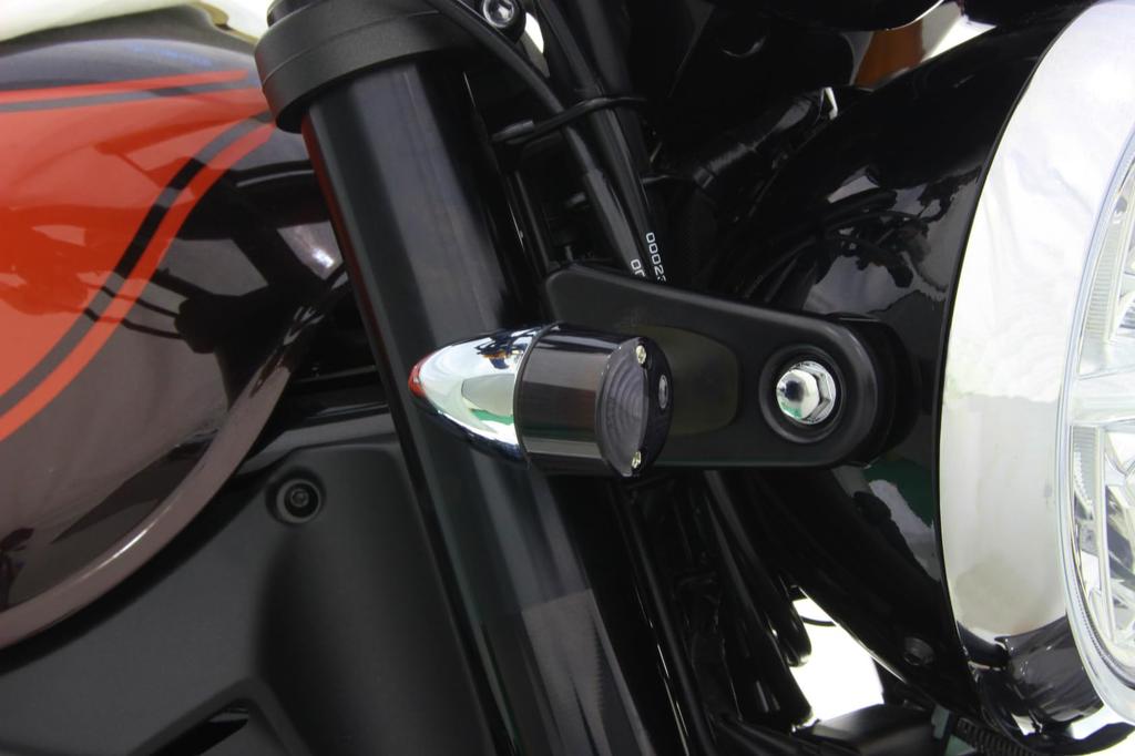 POSH FAITH Motorcycle Turn Signal Classic Turn Kit for Z650RS Chrome Body with Smoked Part Number Kit, Bullet-Shaped Signals, Model-Specific