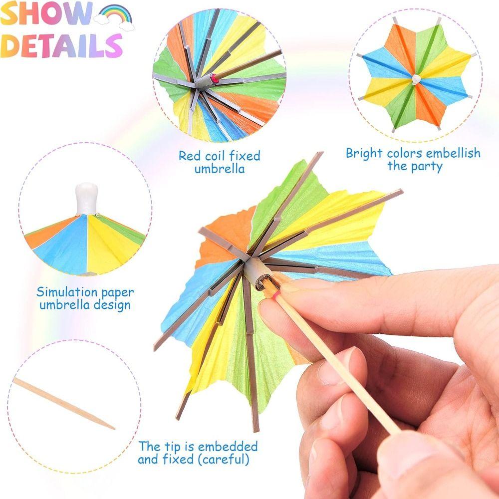 Jednorázové koktejlové deštníčky Dřevěná párátka na ovoce Nová koktejlová vidlička Piknik Svatba