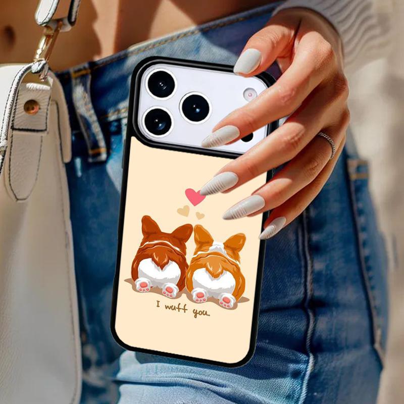 

Cartoon Corgi Dog soft Phone Case For iPhone 17 Air 14 15 13 12 Max Cover For Apple 14 15 16 16e 11 Pro Max Plus Coque iPhone 11pro max