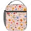 Kids Lunch Box, Flower Insulated Lunch Box for Kids Toddler Girls with Water Bottle Holder, Reusable Floral Lunch Bag for School