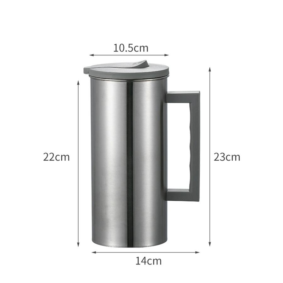 Edelstahl Kaltwasserkrug Wasserkrug mit Deckel Saftbehälter Wasserkrug Eistee-Krug oder Milchkrug für Kaffee