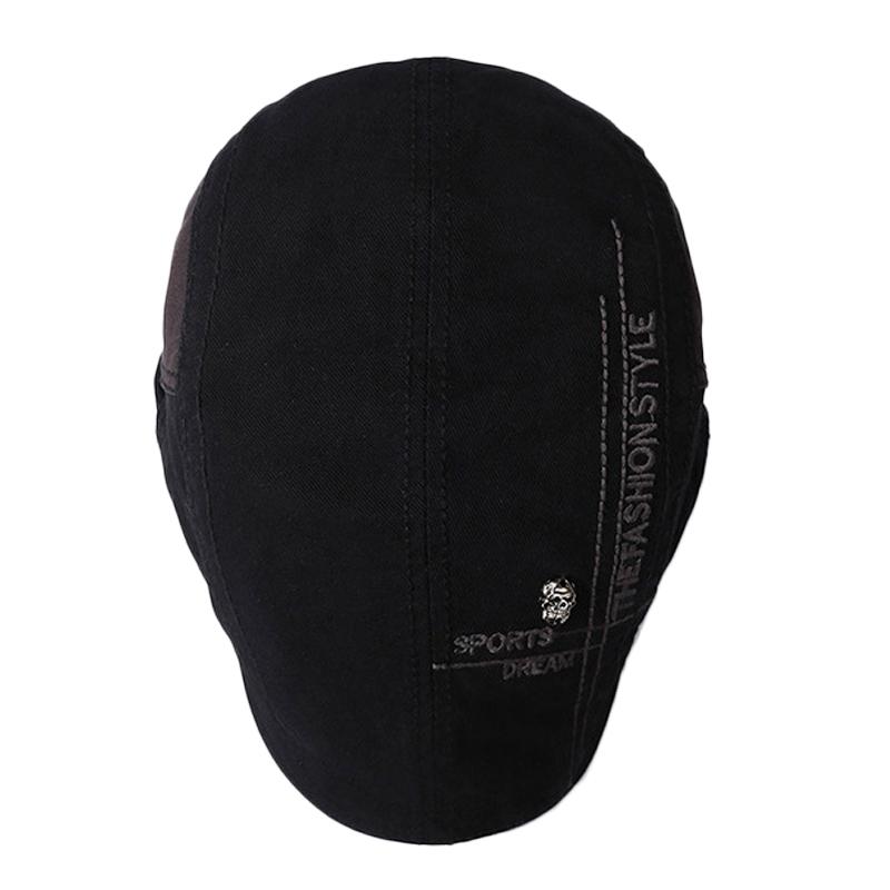 Beret Men's Spring Summer Skull Rivet Cap Women's British Vintage Sunscreen Hat