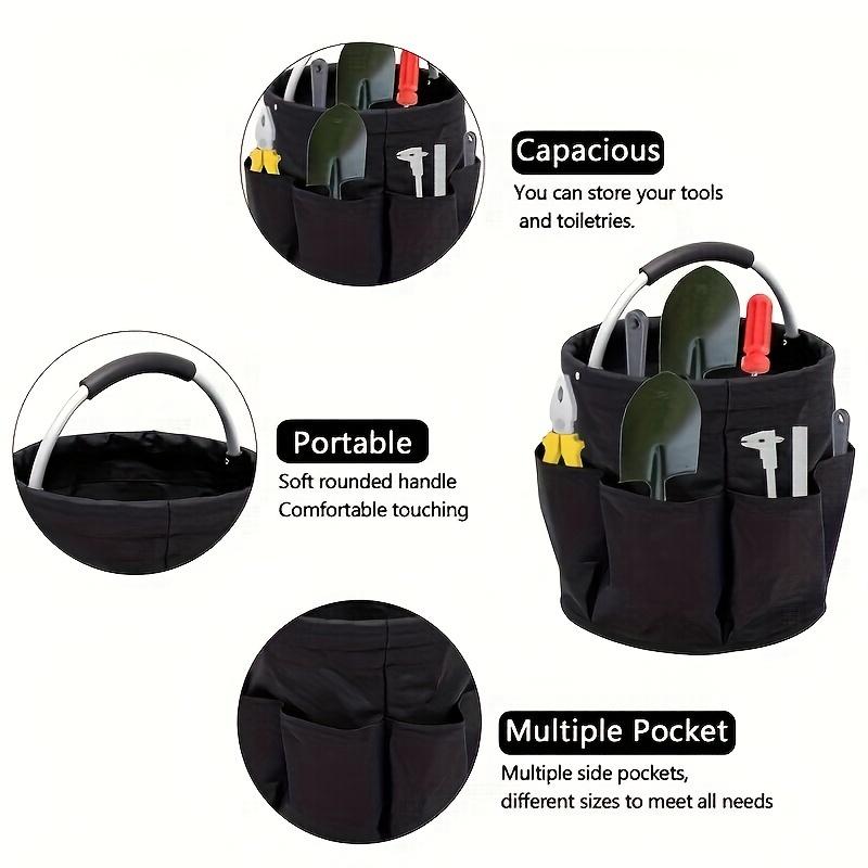 1 Portable Worker Tool Storage Bucket, Multi-Compartment Garden Handbag with Carry Handle - Perfect for Organizing Small Tools