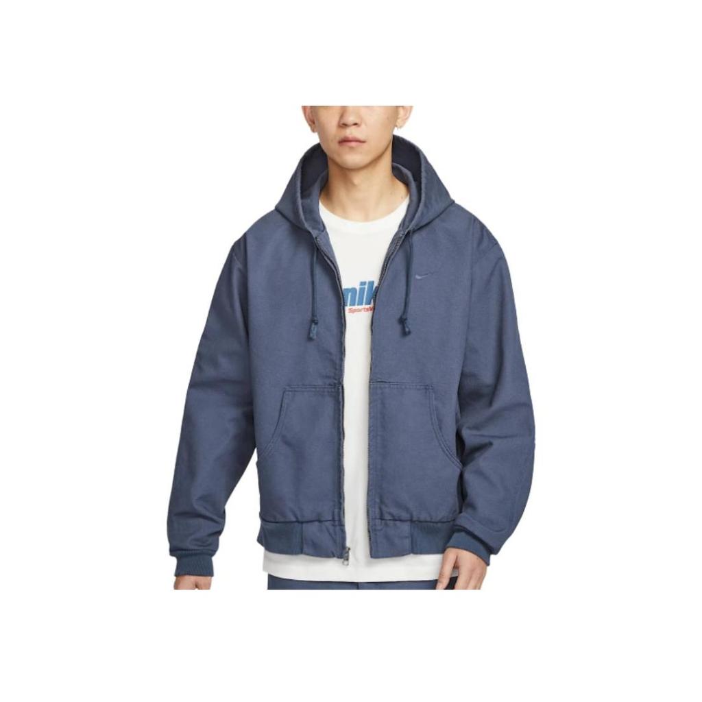Nike SS25 Life Series Mode Bequeme Kapuzenjacke Vielseitig Langarmjacke Herrenjacke Blau HQ6123-437