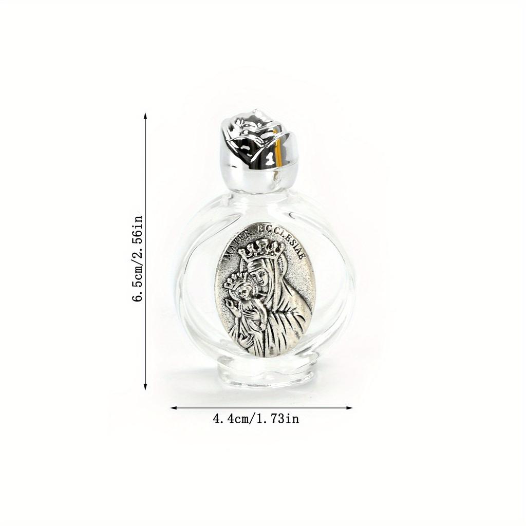1Pc Holy Water Crown Virgin and Child Bottle Religious Cross Bottle Christian Virgin Sculpture Bottle Holy Water Bottle