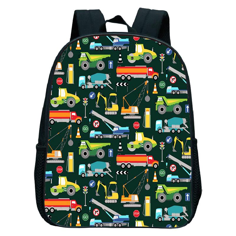 Graafmachine Tractor Print Rugzakken Brandweerauto Boekentas Ambulance Kinderrugzak Jongens Meisjes Kleuterschool Schooltas