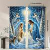 Christmas Jesus Nativity curtains, pole bag curtains, bedroom and living room decoration, home decoration, Christmas decoration