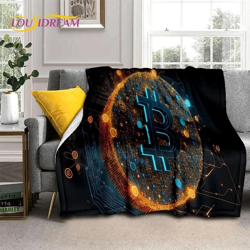 Bitcoin Virtual Currency NFT Soft Flannel Blanket for Beds Bedroom Sofa Picnic,Throw Blanket for Cover Outdoor Leisure Nap Gift