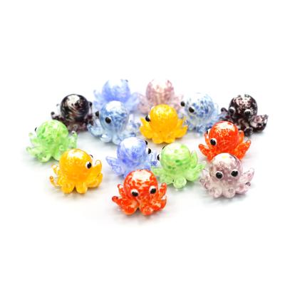 5Pcs, Cute Octopus Glass Beads, Colorful Cartoon Animal Beads for DIY Jewelry Bracelets Necklaces, Unique Halloween Valentine's Day Gifts 14×20mm